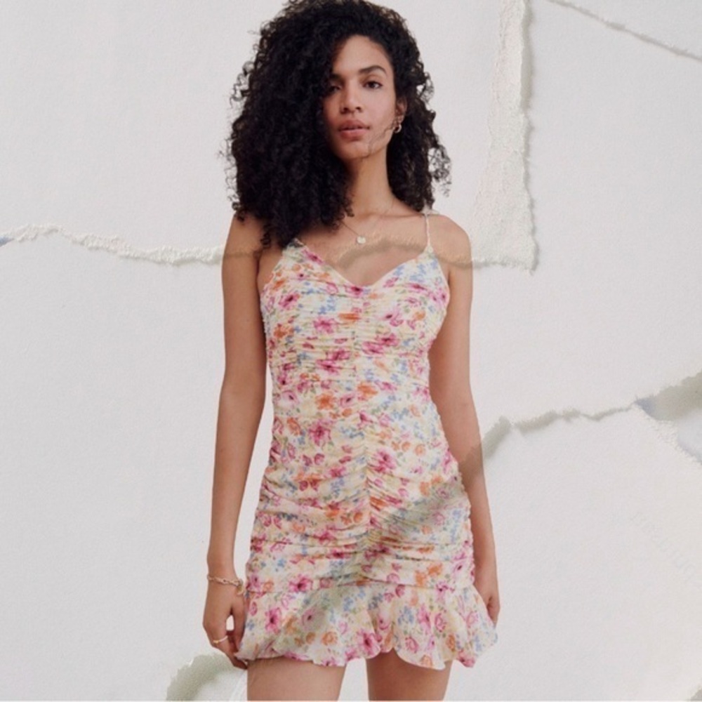 Astr Floral Mini Dress in Pink and Orange